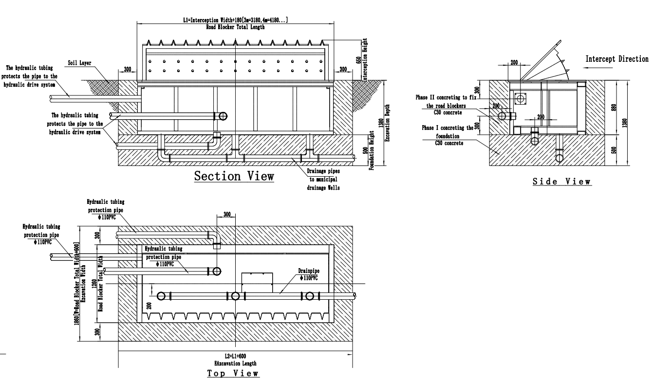 HA401-650 Hydraulic Road Blockers