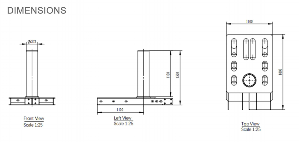 Suprema HB-SF501 Fixed Bollard Dimensions